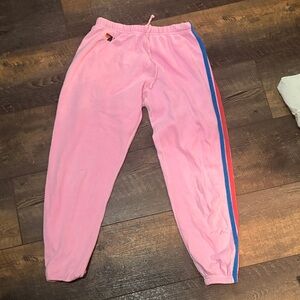 Aviator Nation Pink 5 Stripe Sweats